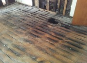 Burnt floor boards