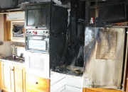 Fire damaged kitchen